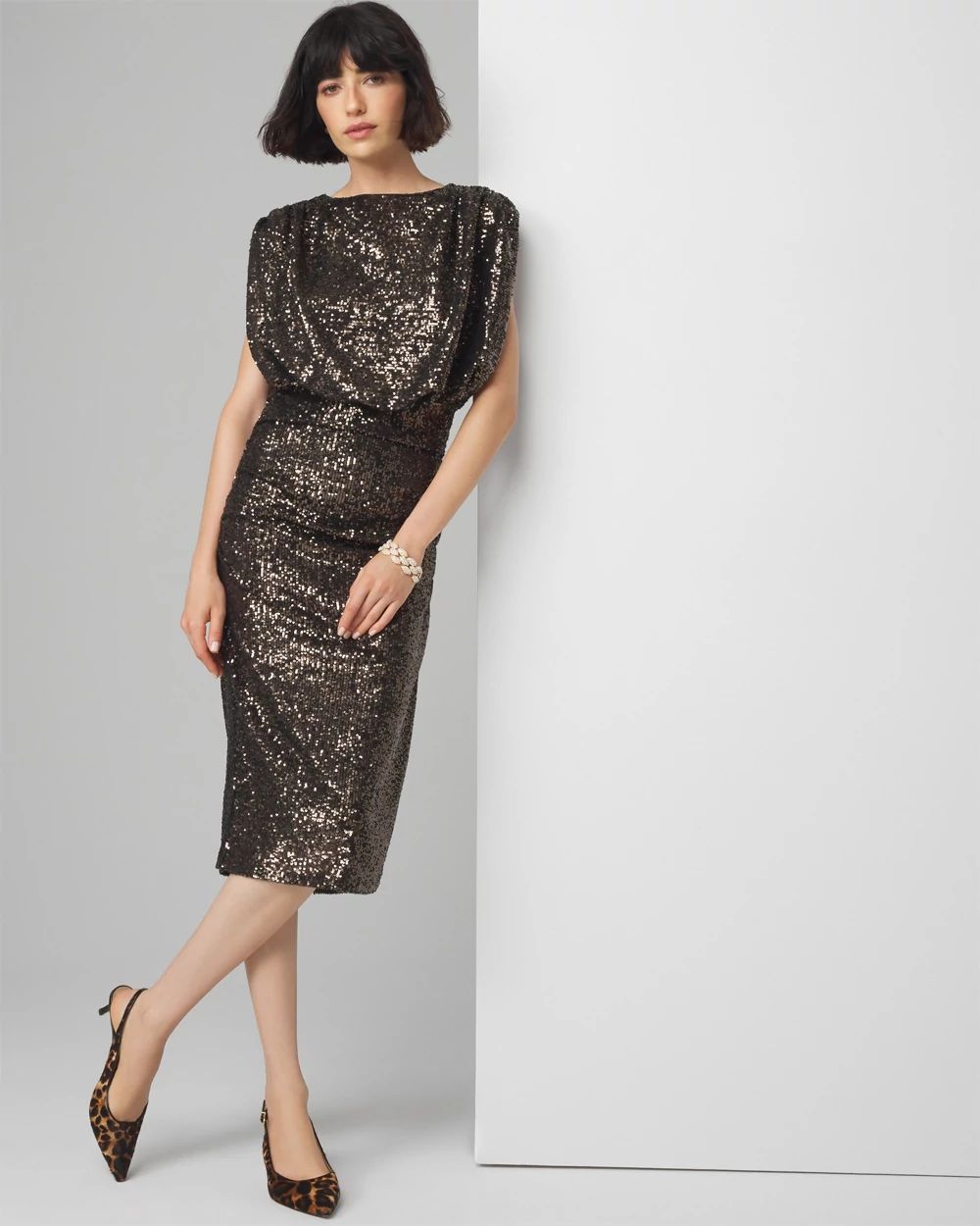 White house black market sequin dress discount